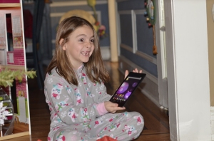 Then once I saw the tablet I was like so excited!  I must have been a good girl!  I think Daddy was a little bit jealous.  That's ok, next year I'm going to ask Santa to get him one too.